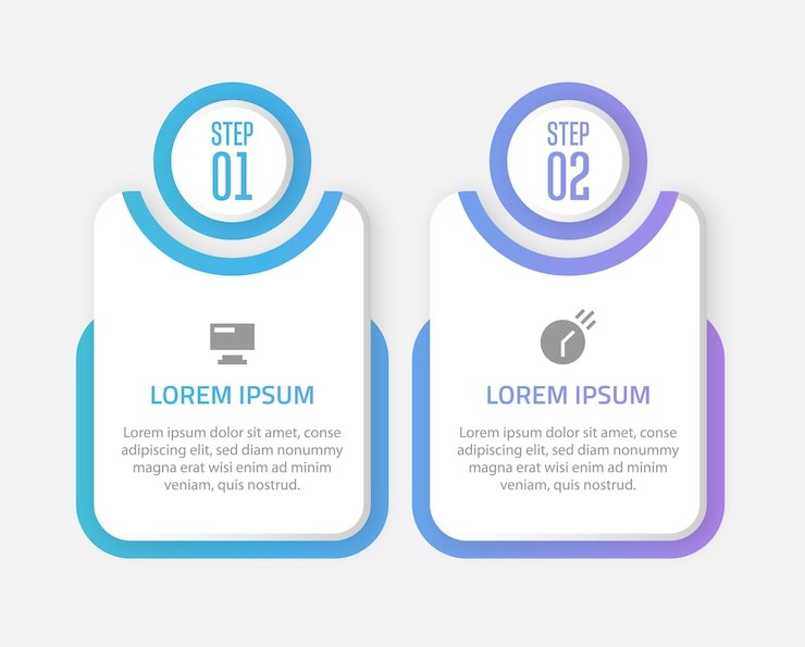 Vector business infographic template design with 2 options or steps