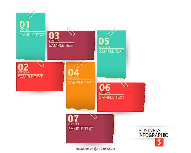 Business infographic with notes