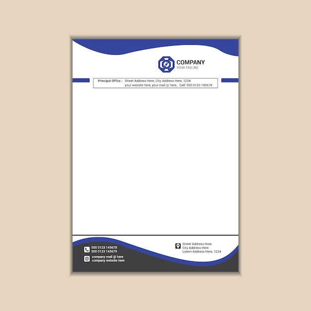 business letterhead a4 size with bleed vector design