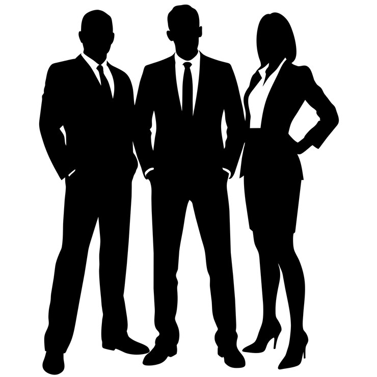 Business man standing with VIP pose vector silhouette 7