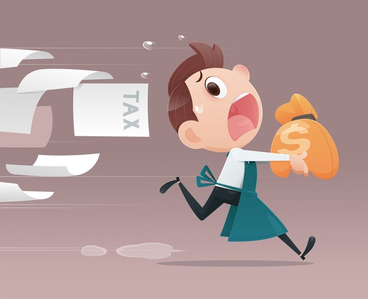 Vector business people avoid taxation