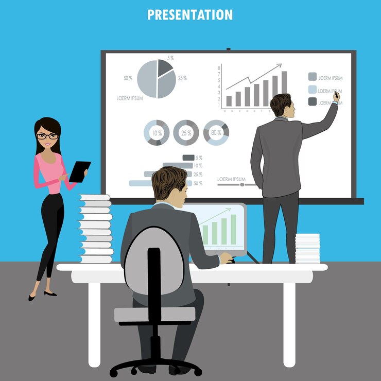 Vector business people group finance or business presentation stock vector illustration