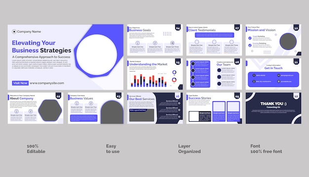 Business presentation templates set Use for modern Keynote presentationVector infographics brochur