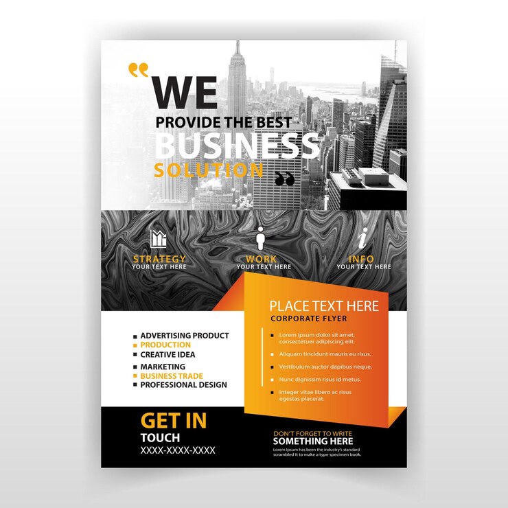Vector business solution corporate flyer
