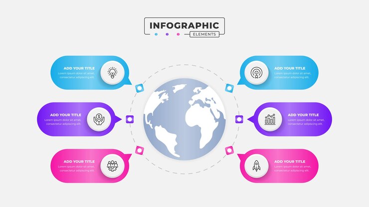 Business speech bubble circular infographic design template with 6 steps