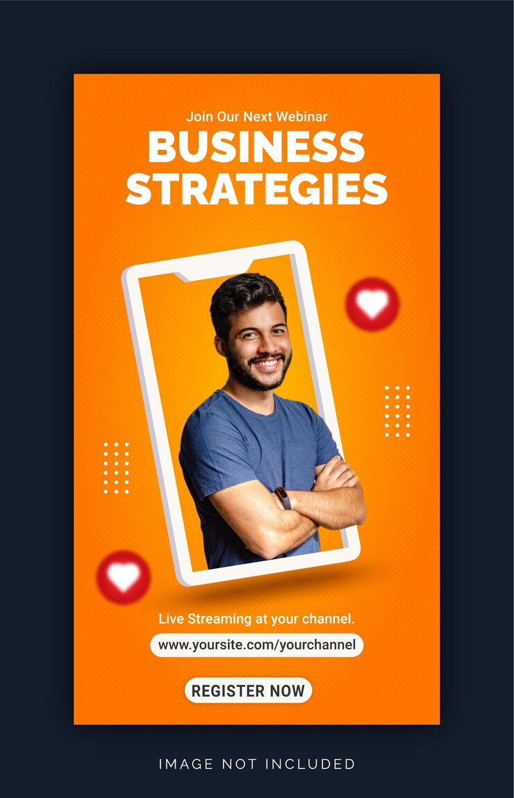 Business Strategies Instagram Banner Ad Social Media Post template