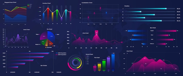business vector elements for data visualization infographics and colorful chart design