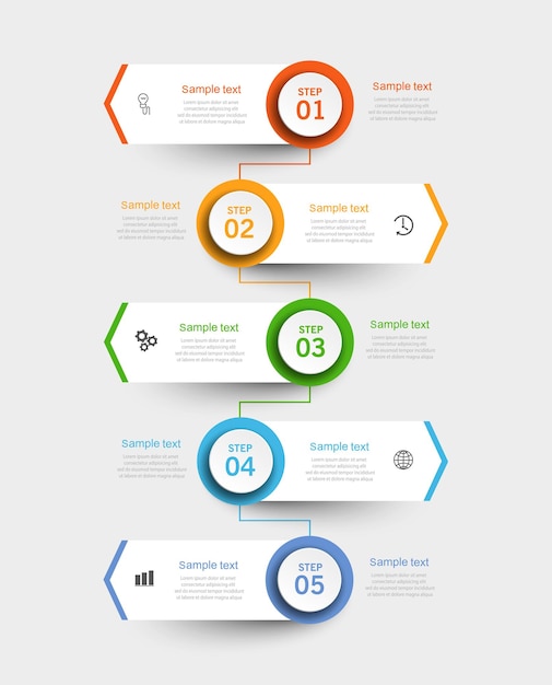 Business vector infographic template with 5 options or steps
