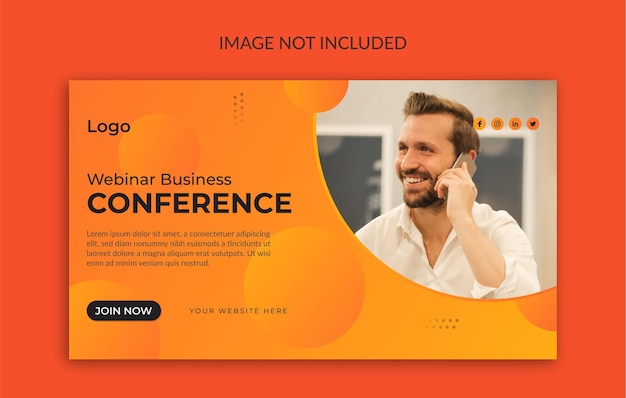Business webinar conference social media and web banner template