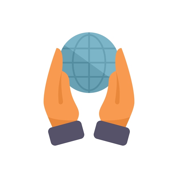 Businessman holding globe in palm of hands for global business concept
