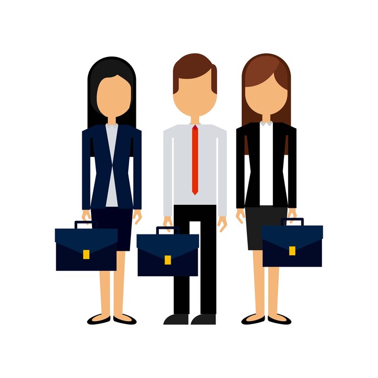 Vector businesspeople wearing executives clothes