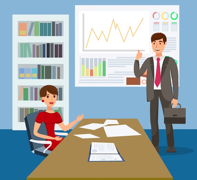 Businesswoman with Executive Vector Illustration