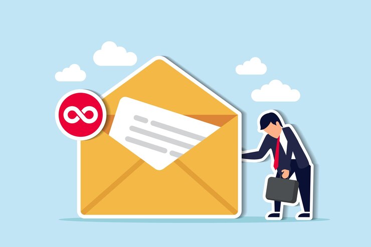 Vector busy email overload inefficient communication anxiety exhausted or burnout from too many messages