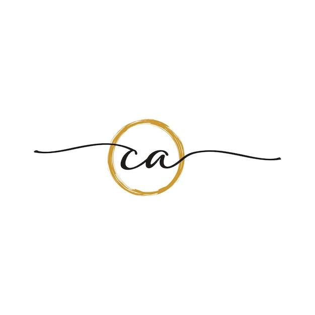 C A Initial Script Letter Beauty Logo Template