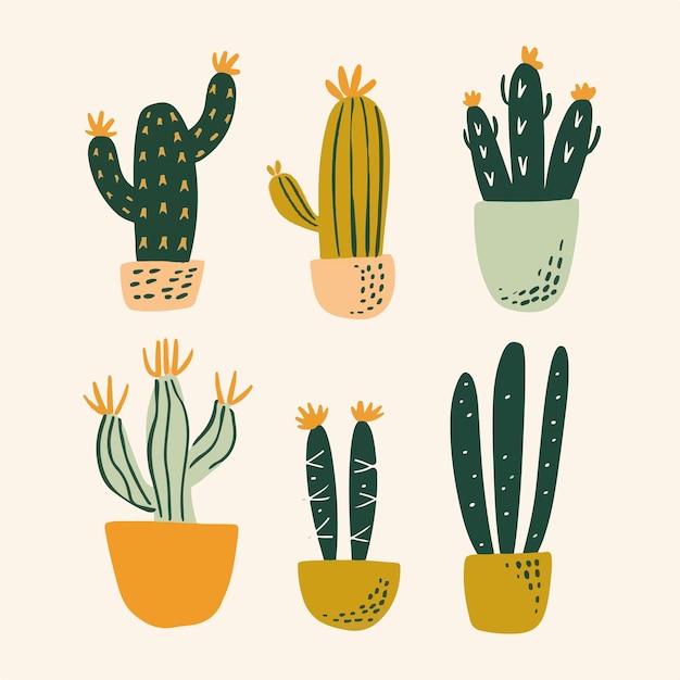 Cactus comic vector minimalist illustration style