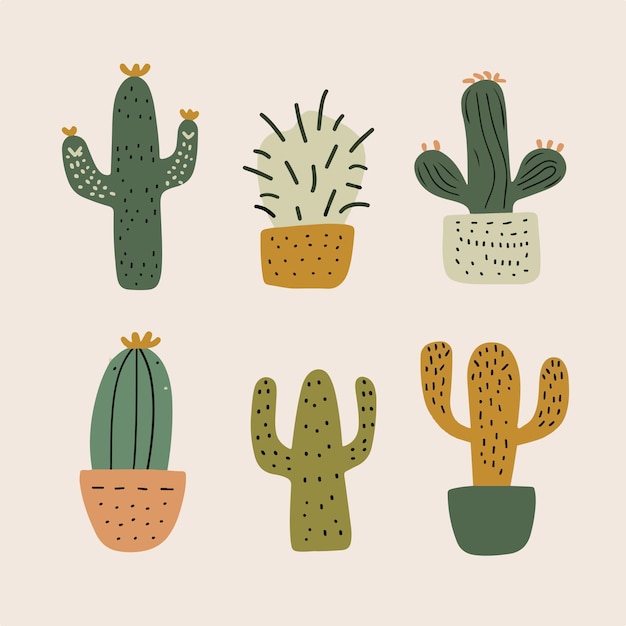 Cactus comic vector minimalist illustration style