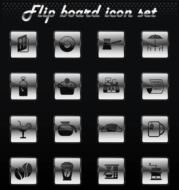 cafe vector flip mechanical icons for user interface design