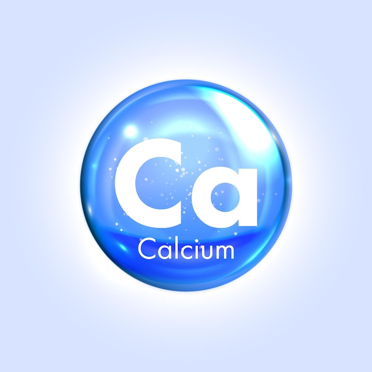 Calcium mineral blue icon Vector 3D drop pill capsule