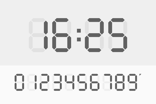 calculator digital numbers. digital clock numbers set. vector illustration