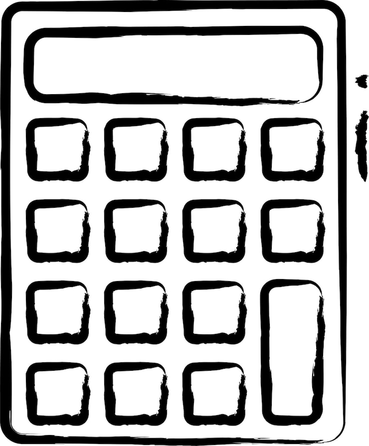 Vector calculator hand drawn vector illustration