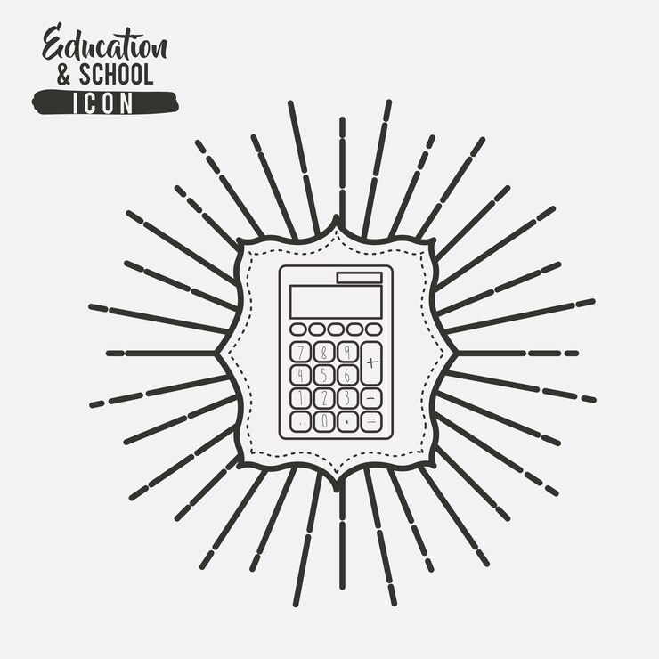 Vector calculator inside frame icon