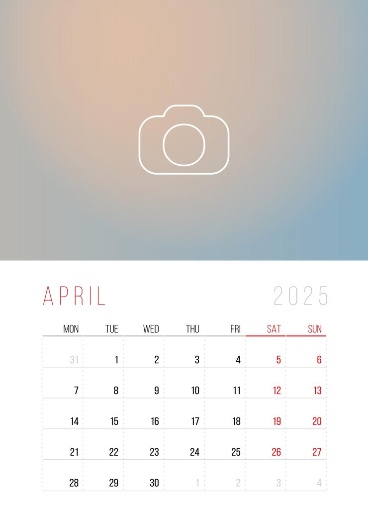 Vector calendar 2025 week starts on monday