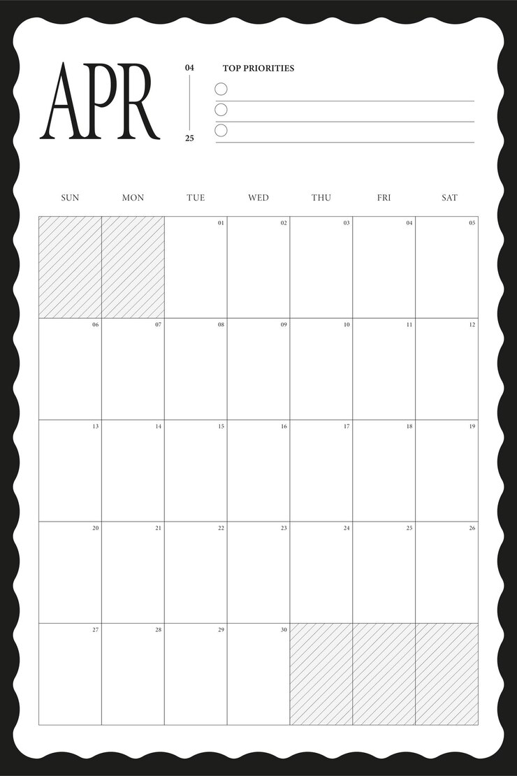 Vector calendar 2025