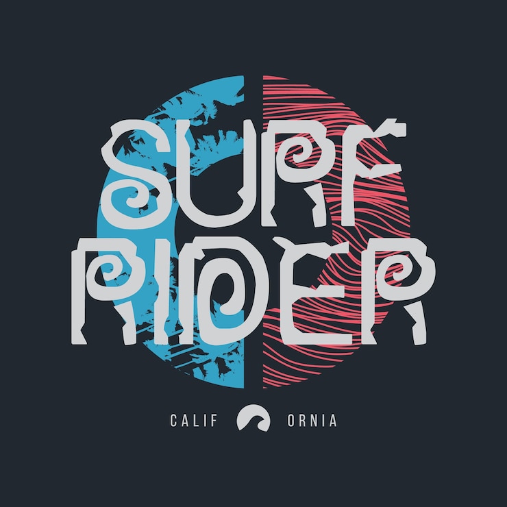 Vector california surf rider illustration typography for t shirt poster logo sticker or apparel