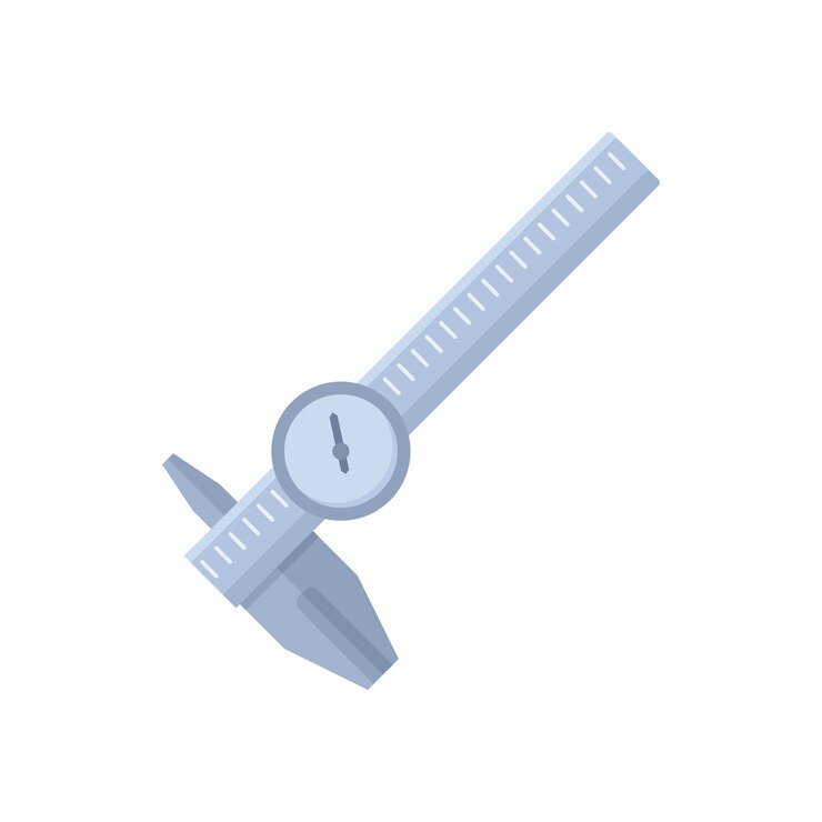 Vector caliper height icon flat vector gauge calliper micrometer tool isolated