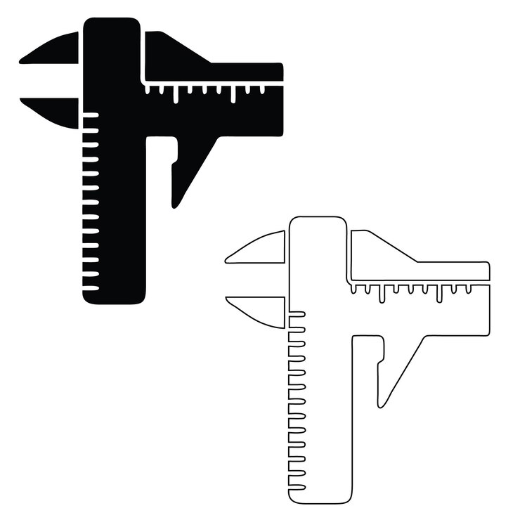 Vector caliper in silhouette measuring instrument