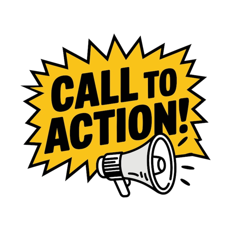 Vector call to action design megaphone with speech bubble vector for business promotions