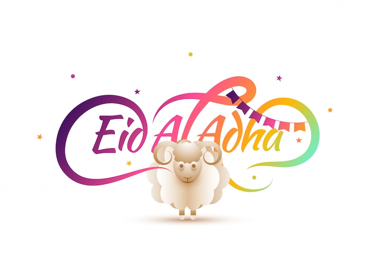 Vector calligrapahy of text eid-al-adha