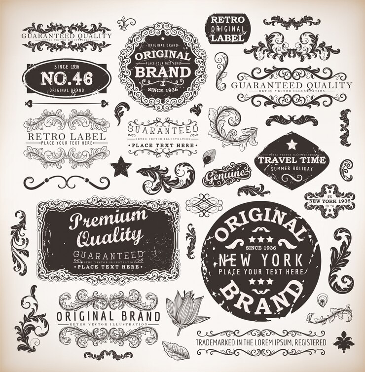 Vector calligraphy flourish ornamental genuine vignette
