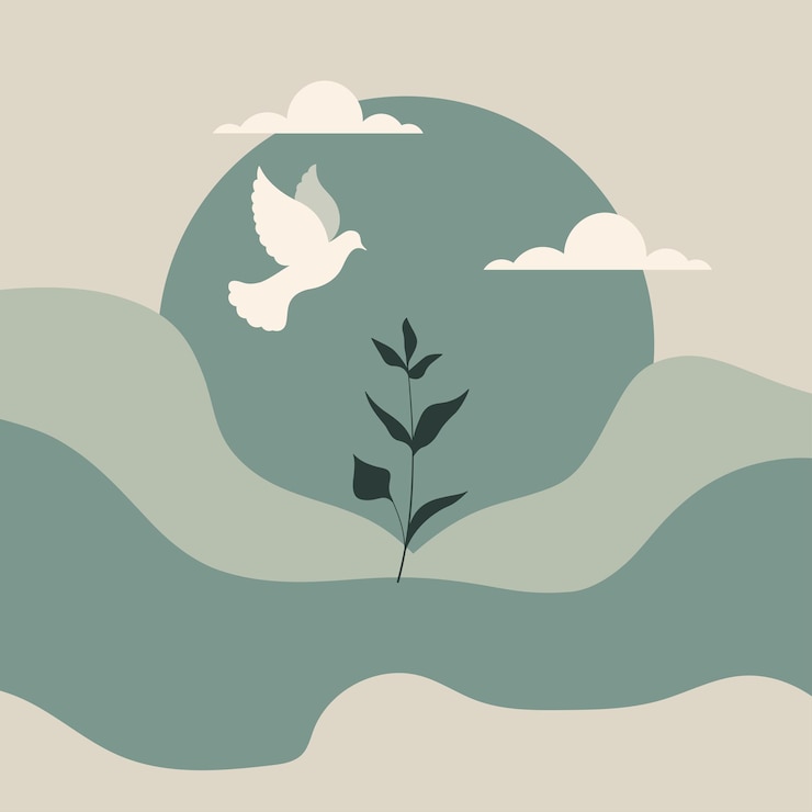 Vector calm serene dove artwork image background