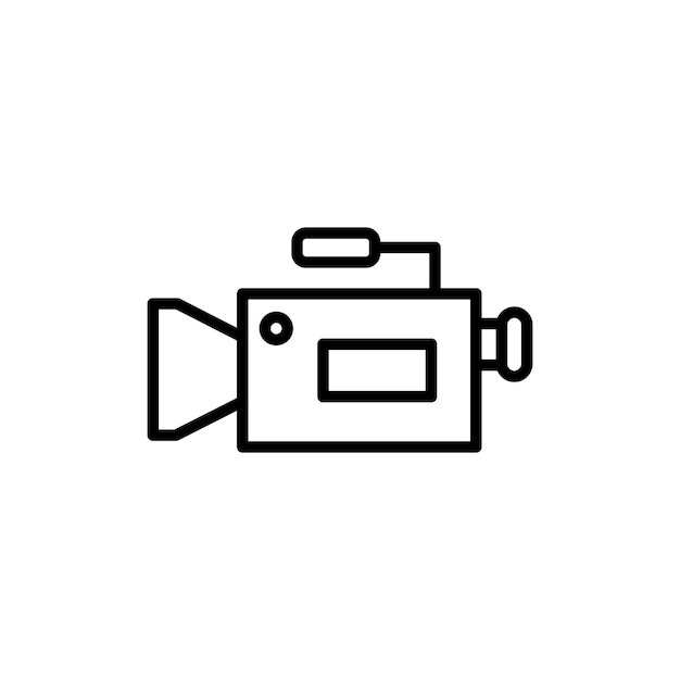Camcorder icon set video camera vector symbol video recording button video recorder sign in black filled and outlined style