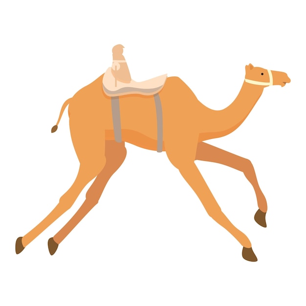 Camel competition icon cartoon vector Sport running festival