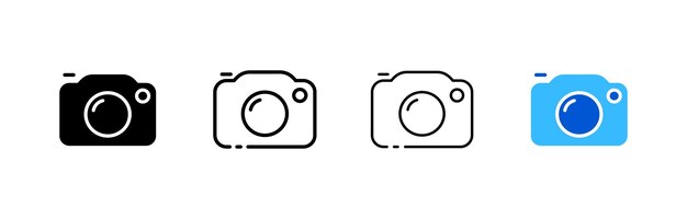 camera icons set different styles set of camera icons vector icons