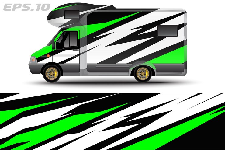 Vector camper car wrap design vector for vehicle vinyl stickers and automotive decal livery