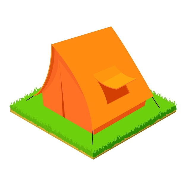 Camping tent icon Isometric illustration of camping tent vector icon for web