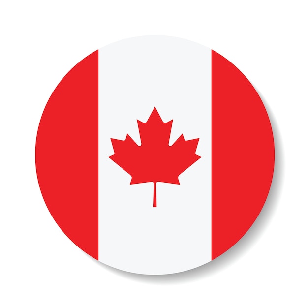 Canada circle flag icon digital vector illustration