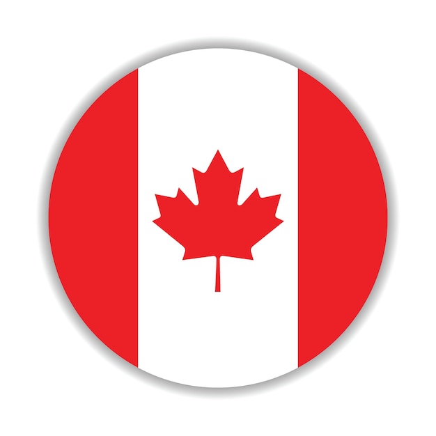Canada circle flag logo icon computer vector illustration design