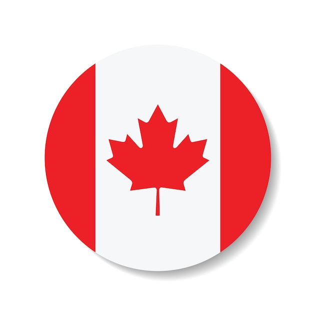 Canada circle flag logo icon computer vector illustration design