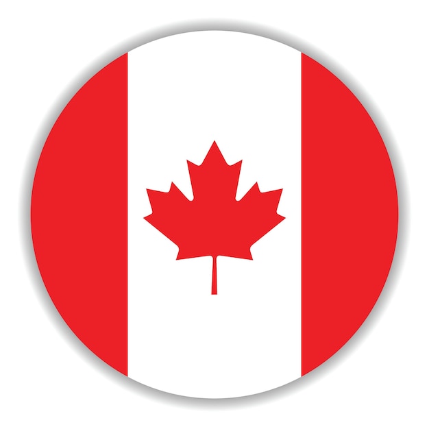 Canada circle flag logo icon computer vector illustration design