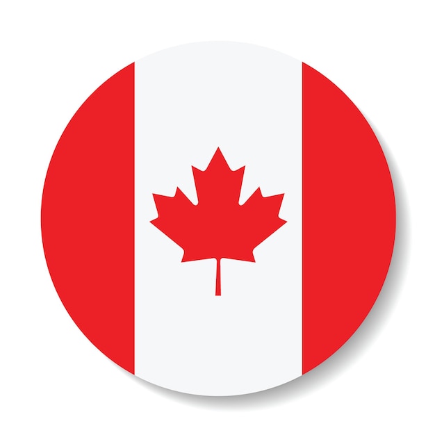 Canada circle flag logo icon digital vector illustration