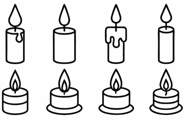 Candle line art detailed wax drawing