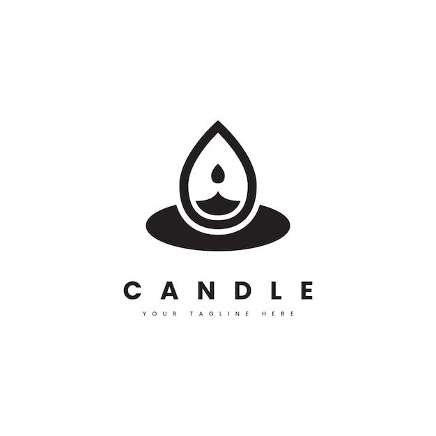 Candle logo Illustration of candle with burning fire for lightning logo or religious tradition logo