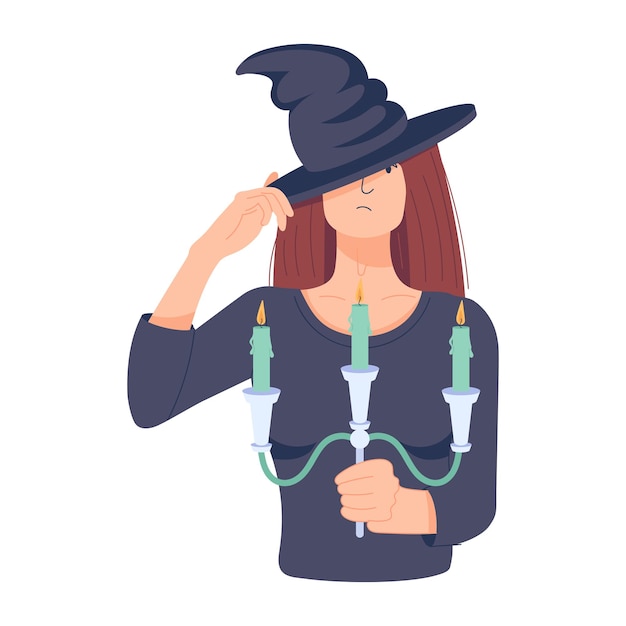 Candles magic trendy flat illustration