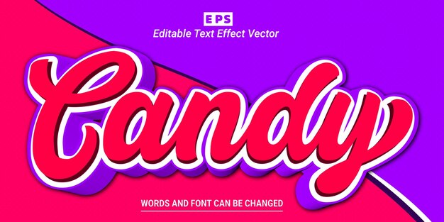 Candy 3d Editable Text Effect With Background Vector
