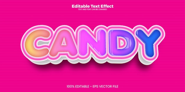 Candy editable text effect in modern trend style