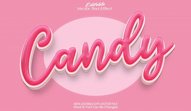 Candy Vector Text Effect Editable Alphabet Tasty Pink Lollipop Yummy Sweet